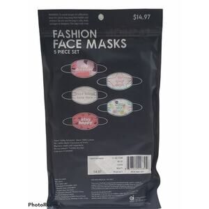 Positive Vibes Sayings Fashion Cloth Face Masks 5 Pack
